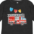 thumbnail image 4 of Inktastic Valentine's Day Fire Truck with Hearts Boys or Girls Long Sleeve Toddler T-Shirt, 4 of 5