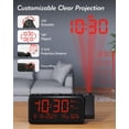 thumbnail image 2 of Reloj despertador de proyección Roxicosly para dormitorio con temperatura y humedad, 2 of 9