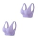 thumbnail image 1 of Minnieouse Sujetador deportivo Sexy y de apoyo de nailon para mujer, sujetadores inalámbricos para ir al gimnasio, sujetador transpirable para Púrpura XXL,1 2piezas, 1 of 6