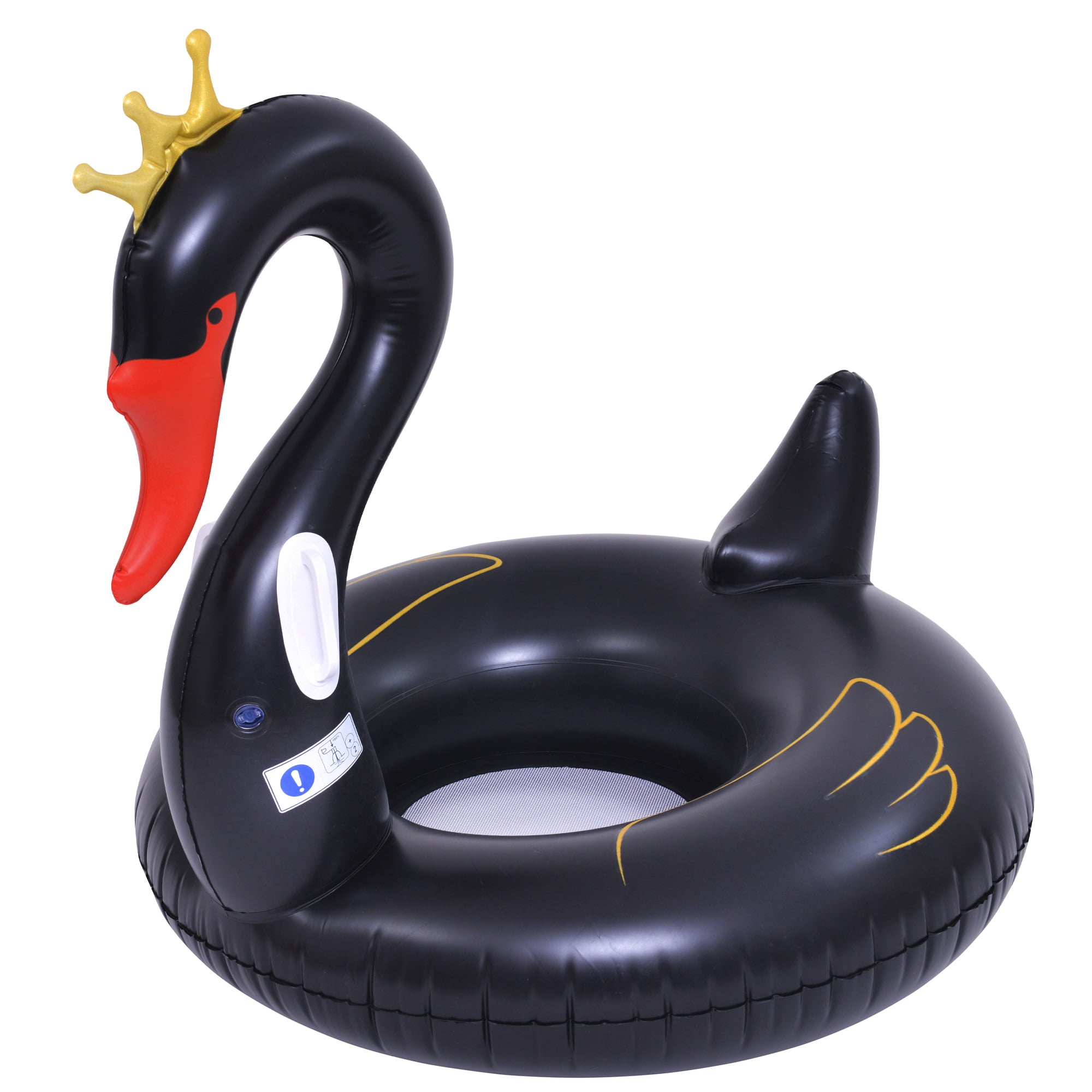 Tag et bad over heldig 45" Inflatable Black Swan Swimming Pool Lounger - Walmart.com