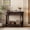 Espresso, variant on Narrow Console Table with Curved Corner, Top Drawer and Open Shelf, Retro Sofa Table Console Tables for Entryway, Hallway and Living Room, Beige+White
