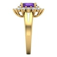 thumbnail image 3 of 2.72 ct Oval Cut Natural Amethyst Halo Engagement Ring for Women in 18K Yellow Gold, 3 of 5