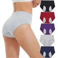 thumbnail image 1 of 5pc Menstrual Period Underwear For Women Leak Proof Cotton Ladies Panties Briefs, 1 of 5