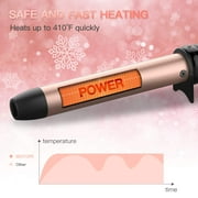 USTAR 5 in 1 Ceramic Curling Iron Wand Set with 5 Interchangeable Ceramic Barrels (0.35 to 1.25) and Heat Resistant Glove - Rose Gold