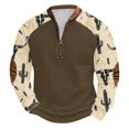 thumbnail image 2 of Blusas y camisas de manga larga con cuello redondo para hombre Sudadera con puños en los hombros estampada para hombre Blusa de poliéster de manga larga con cuello redondo para hombre, 2 of 3