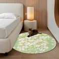 thumbnail image 2 of Round Area Rug 3 Ft, Spring Floral Washable Non-Slip Circle Carpet for Living Room/Bedroom, Watercolor Orchid Flowers Leaves Botanical Green Low-Profile Small Floor Mats Collection Rugs for Indoor, 2 of 8