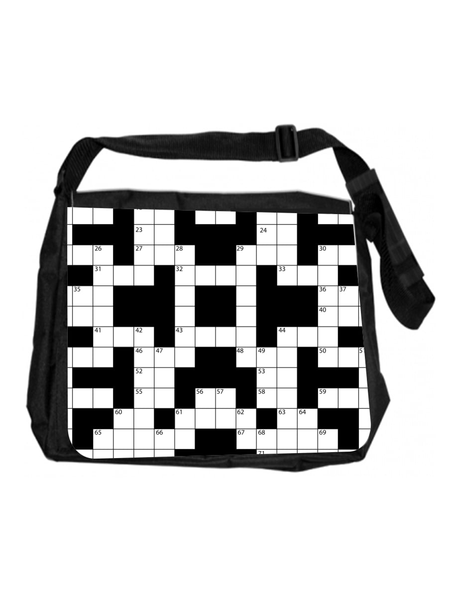 Crossword Puzzle Print Cross Body Shoulder Messenger Laptop Bag