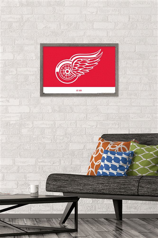 NHL Detroit Red Wings - Logo 21 Wall Poster, 14.725" x 22.375", Framed