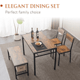 thumbnail image 2 of Ktaxon 4 Pcs Dining Table Set, Dinner Table Set for 4 with 2 Chairs with Backrest and Bench with Storage Rack,Nesting Furniture Set for Dining Room and Restaurant Rustic Brown, 2 of 8