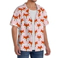 thumbnail image 2 of Sikiie cute fox pink Men's Cuban Shirt, Hawaiian Shirts, Business Casual Button Down Shirts, Short Sleeve Shirt-Medium, 2 of 5