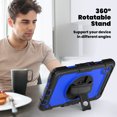 thumbnail image 4 of Case for Samsung Galaxy Tab A11/A9 8.7 inch 2025/2023 with Screen Protector, 360 Degree Rotating Kickstand Hand Strap Heavy Duty Shockproof Cover with Shoulder Strap, Dark Blue PC, 4 of 7