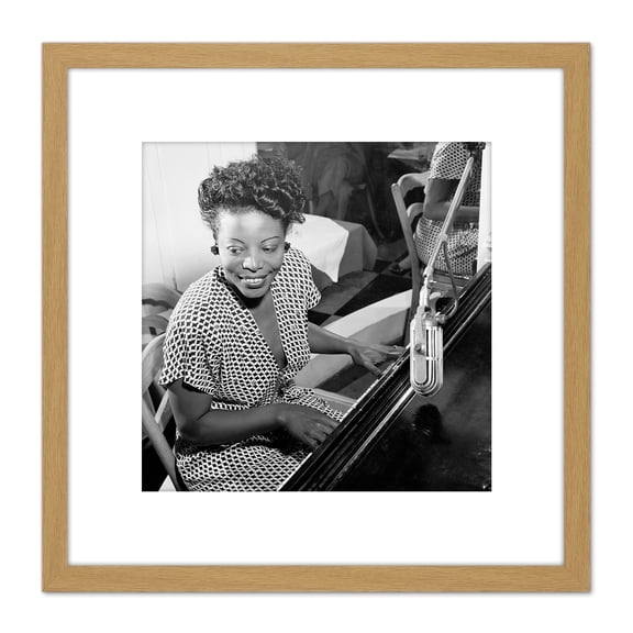 Gottleib Portrait Jazz Pianist Mary Lou Williams 1946 Photo 8X8 Inch Square Wooden Framed Wall Art Print Picture with Mount