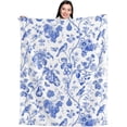 thumbnail image 7 of Lotus Karen Floral Fleece Throw Blanket 50x60 Inches - Colorful Wildflowers Botanical Print Blanket Gifts for Women Soft Cozy Lightweight Throws for Bed Sofa Couch Decorative, 7 of 7