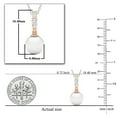 thumbnail image 4 of Dazzlingrock Collection Round 8mm Cultured Freshwater Pearl & White Diamond 3 Stone Pendant with 18 inch Silver Chain for Her in 14K Rose Gold (0.16 ctw, Color I-J, Clarity I1-I2), 4 of 5
