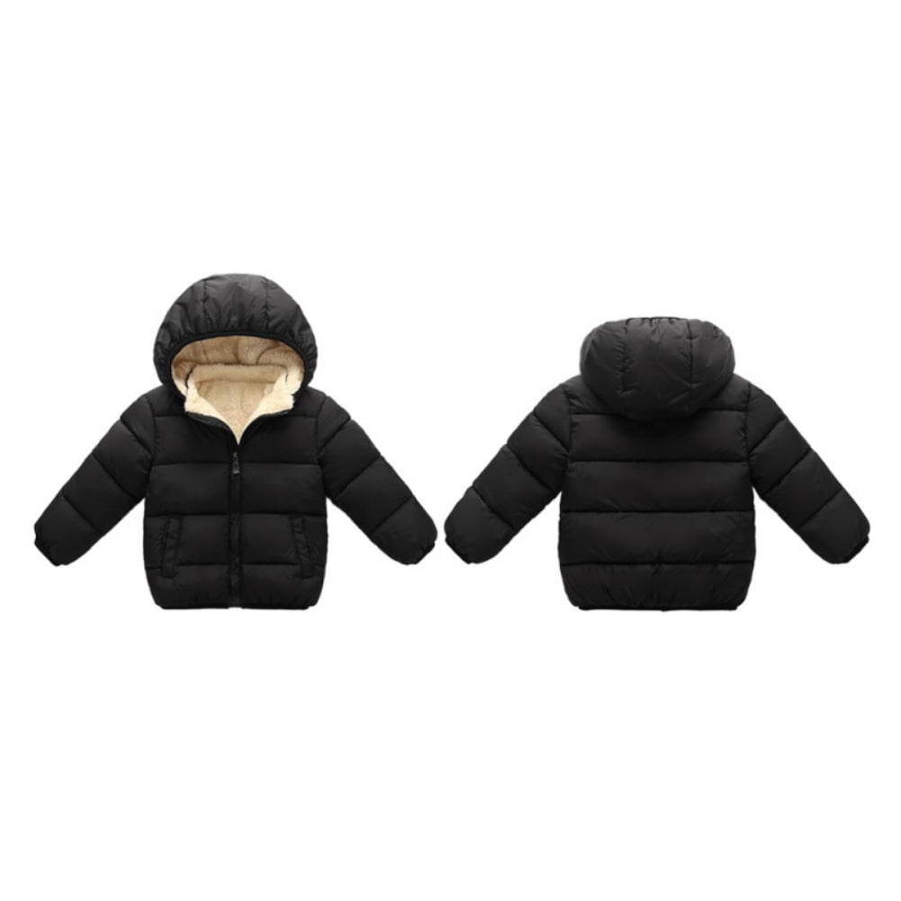 Boys Girls Kid Winter Thick Jacket Warm Zipper Hooded Windproof Coat Cute Outwear,2-6T