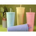 thumbnail image 2 of Vaso de plástico reutilizable, con tapa y popote, vaso de doble ventilación, 2 of 4