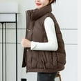 thumbnail image 5 of Women's Puffer Vest Lightweight Sleeveless Jacket Stand Collar Zip Up Quilted Coats Warm Winter Outdoor Casual Travel Hiking, 5 of 8