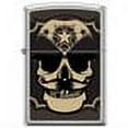 thumbnail image 2 of Zippo Satin Chrome Military Skull Two Lighter, 2 of 2