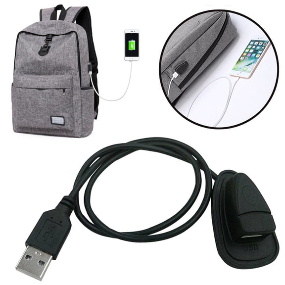 Black Backpack External USB Charging Interface Adapter for Camping and Hiking Power Supply