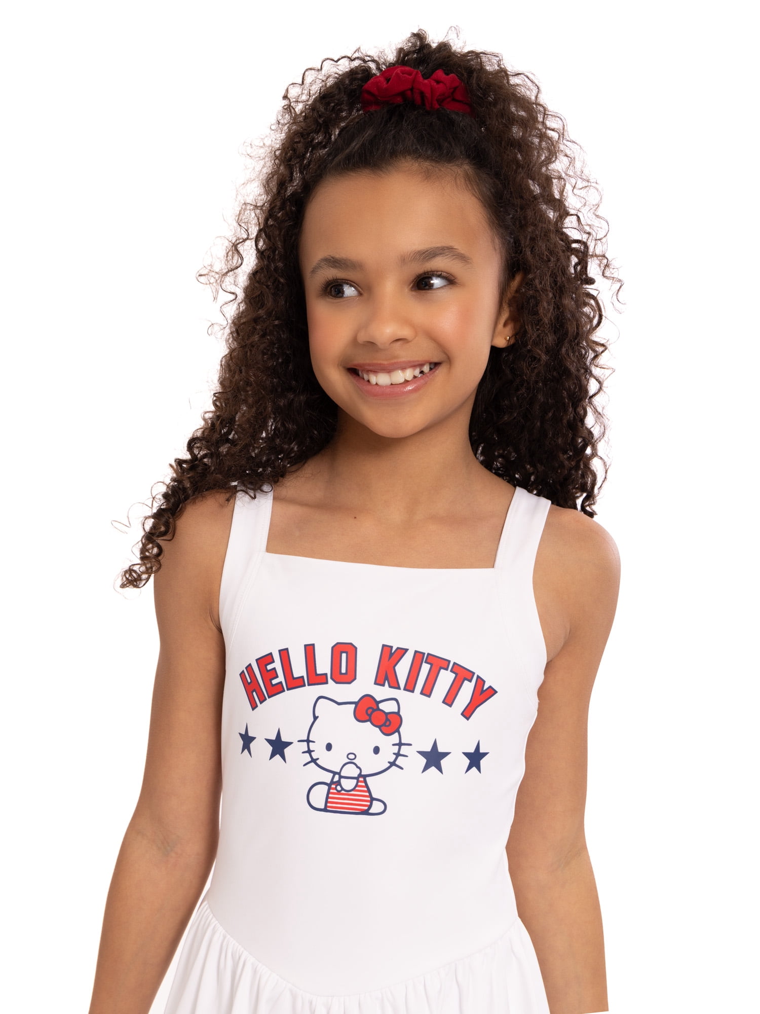 Hello Kitty Girls Active Sleeveless Dress with Built-In Shorts, Sizes 4-12