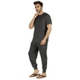 thumbnail image 3 of Inkmeso Solid Nightwear For Mens 2 Piece Sleepwear T-shirt And Pants Pajama Set Short Sleeve Pjs Loungewear Set, 3 of 8