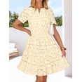 thumbnail image 6 of Merokeety Womens Summer Dresses Eyelet Floral Ruffle A Line Mini Beach Vacation Dress Apricot xl, 6 of 6