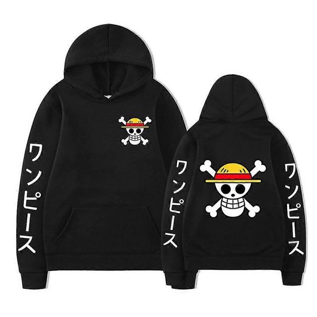 Anime Print Hooded Sweatshirt Pocket Tops Sleeve Casual Hoodies For Men Women