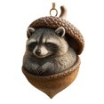 thumbnail image 1 of Adornos de animales del bosque con bellotas, adornos navideños con piñas y animales, adornos colgantes de criaturas del bosque en acrílico 2D para amantes de la naturaleza, 1 of 7