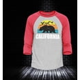 thumbnail image 2 of Shop4Ever Men's California State Bear Mountains Retro Horizon Raglan Baseball Shirt X-Small Black/White, 2 of 4