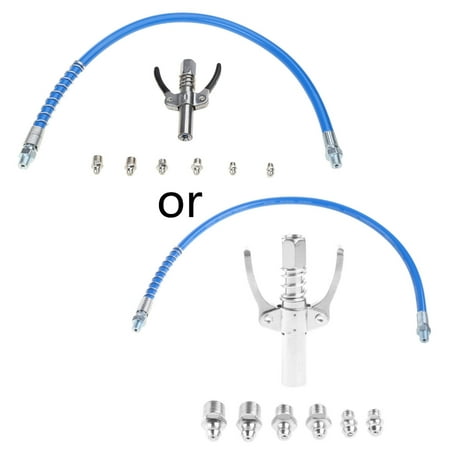 

QUSENLON Self-locking Oil Nozzle Grease Gun Coupler Two Press Easy to Push Steel Grease Fittings Long Lasting Grease Gun Coupler