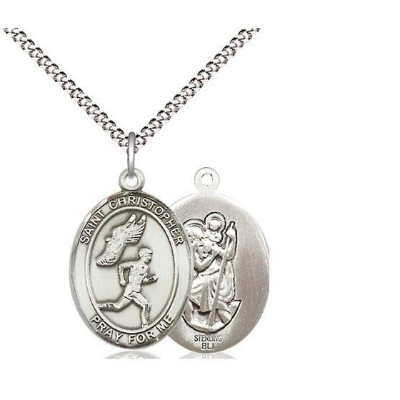 St Christopher Track Field Medal Pendant In Sterling Silver Departments