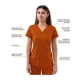 thumbnail image 3 of Adar Pro Movement Booster Scrub Set For Women - Sweetheart V-Neck Scrub Top & Yoga Jogger Scrub Pants - P9400 - Cinnamon - XS, 3 of 7