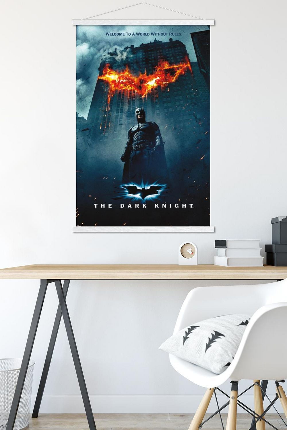 DC Comics Movie - The Dark Knight - Batman Logo on Fire One Sheet Wall Poster, 22.375" x 34"
