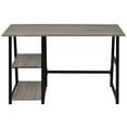 Desk with 2 shelves grey and oak