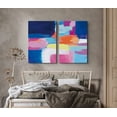 thumbnail image 5 of PixonSign Canvas Print Wall Art Set Neon Pastel Colorblocks Geometric Shapes Illustrations Modern Art Contemporary Colorful Multicolor Ultra for Living Room, Bedroom, Office - 24"x36"x2, 5 of 5