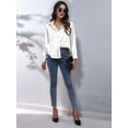 thumbnail image 5 of Women'S Satin Button Down V-Neck Long Sleeve Tops Summer Silk Blouses Fashion Spring Shirt 2025 White S, 5 of 7