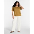 thumbnail image 2 of Terra & Sky Women's Plus Puff Sleeve Top, Sizes 0X-5X, 2 of 5