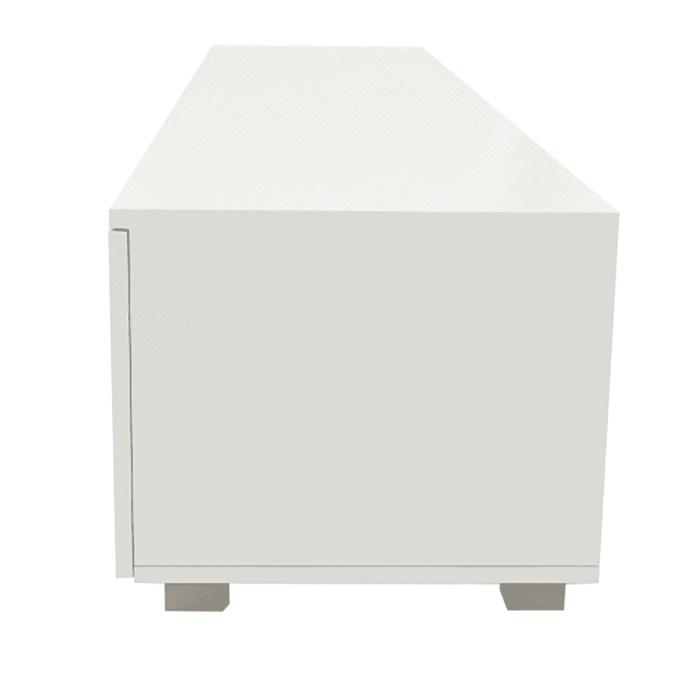 Kepooman TV Cabinet, Media Console with Two Doors, Large Storage Space, Easy to Install, White Kepooman TV Cabinet, Media Console with Two Doors, Large Storage Space, Easy to Install, White