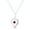 Red Crystal, variant on Heart & Green Cubic Zirconia CZ Crystal Love Charm 22x14mm (0.9x0.6in) Pendant in .925 Sterling Silver