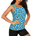 thumbnail image 2 of Xecao Flying Bees print women's scoop neck, loose-fit workout tank tops for the gym., 2 of 9