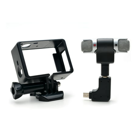 3.5mm MIC Adapter Stereo Microphone accessories with Standard Frame for GoPro Hero