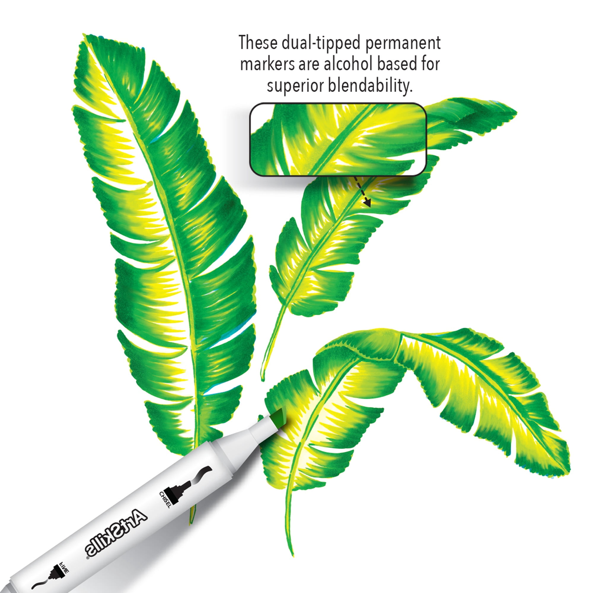 ArtSkills Dual Tip Permanent Markers, Chisel and Fine Tips, for Adults, Teens, & Kids, 8 Pieces