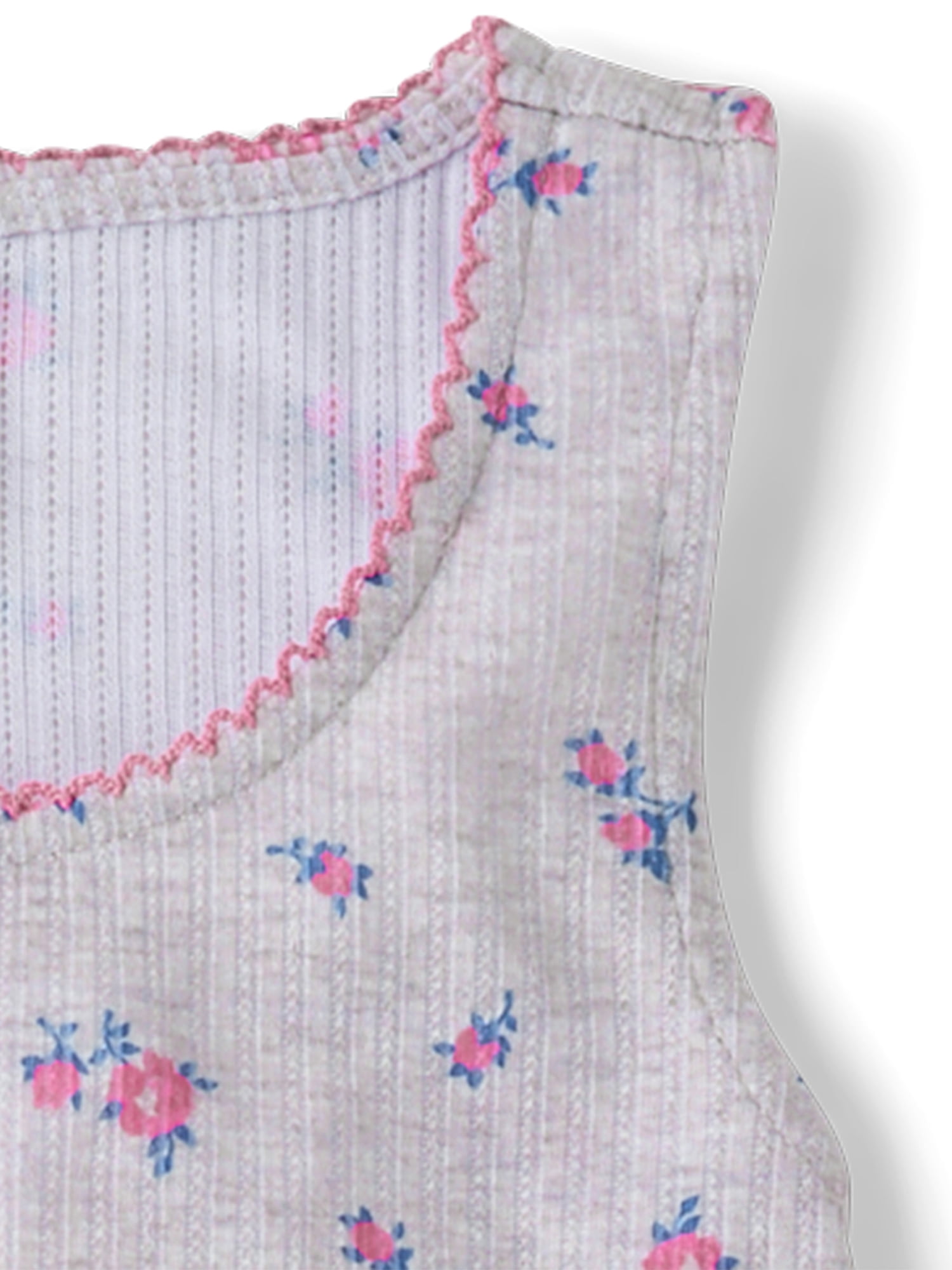 The Children's Place Girls Sleeveless Floral Lettuce Pointelle PJs, 2-Piece, Sizes XS-XXL