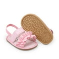 thumbnail image 3 of Baby Toddler Girls Soft Open Toe Summer Sandals Flower Princess Flat Shoes, 3 of 6