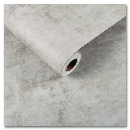 CRE8TIVE Concrete Wallpaper Cement Contact Paper Wide 24"x118" Taupe Grey Extra Thick Paper Roll Waterproof Countertop Cabinet Covers Peel and Stick Removable Decorative Vinyl Film for Bedroom Kitchen