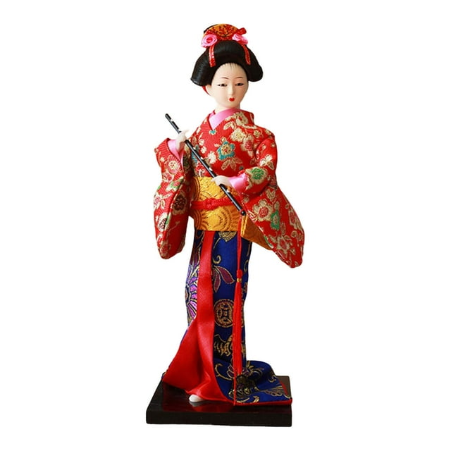 Muñeca kimono de geisha japonesa asiática coleccionable, artesanía tradicional de 9 pulgadas para oficina Estilo B