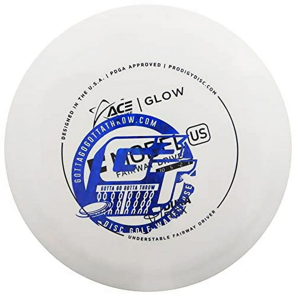 Prodigy Discs Factory Second Ace Line Glow DuraFlex F Model US Fairway Driver Golf Disc Colors and Hot Stamps Will Vary - 170-176g