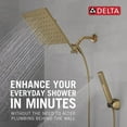 thumbnail image 2 of Delta Faucet 10-Inch Raincan Shower Head And Hand Held Shower Combo Gold Square Shower Head Rainfall Shower Head Hand Shower High Pressure Shower 1.75 Gpm Flow Rate Champagne Bronze 75527-Cz, 2 of 5