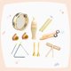 thumbnail image 4 of Instrumentos de percusión de juguete con bolsa de almacenamiento, juego de instrumentos musicales para preescolar 8 piezas 0.666Kg, 4 of 9
