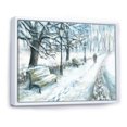 thumbnail image 2 of Designart Winter Park At Christmas Traditional Floating Frame Wall Art, 2 of 4